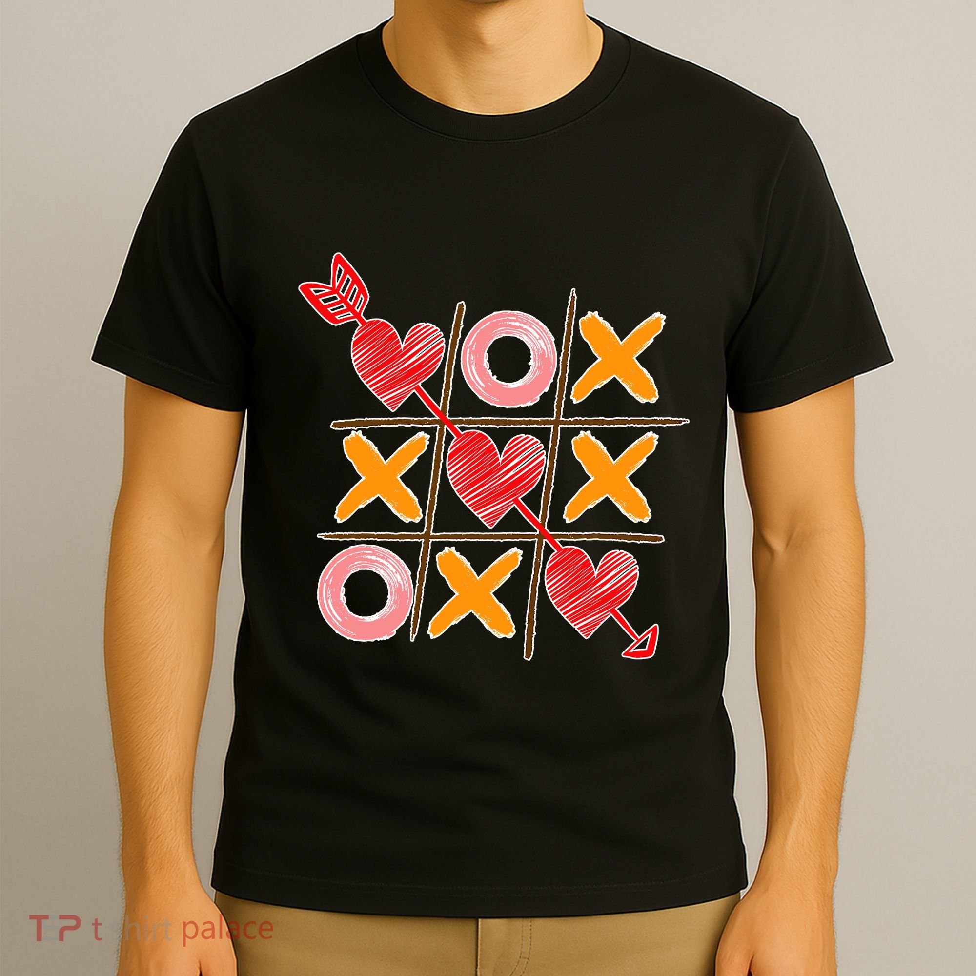 Cute Valentine Boy Girl Tic Tac Toe Hearts Win T-Shirt