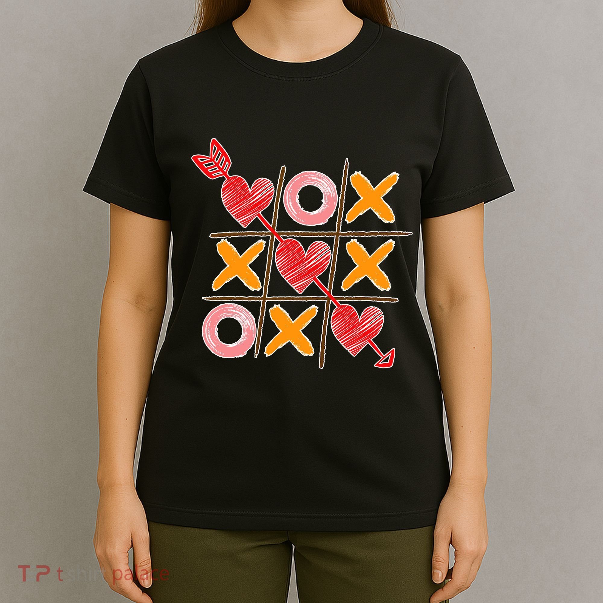 Cute Valentine Boy Girl Tic Tac Toe Hearts Win T-Shirt