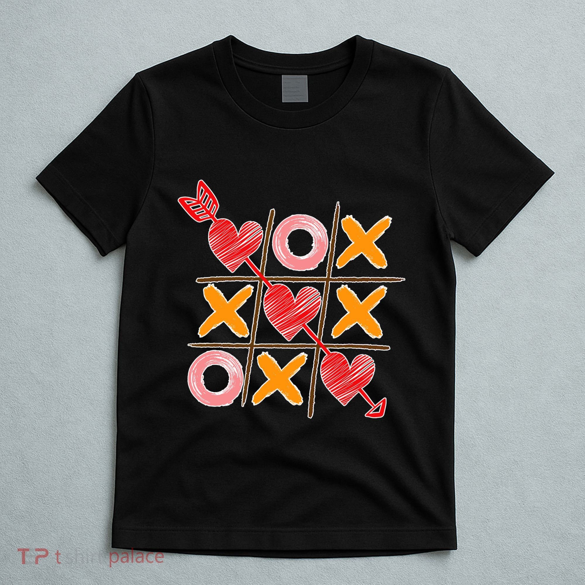 Cute Valentine Boy Girl Tic Tac Toe Hearts Win T-Shirt