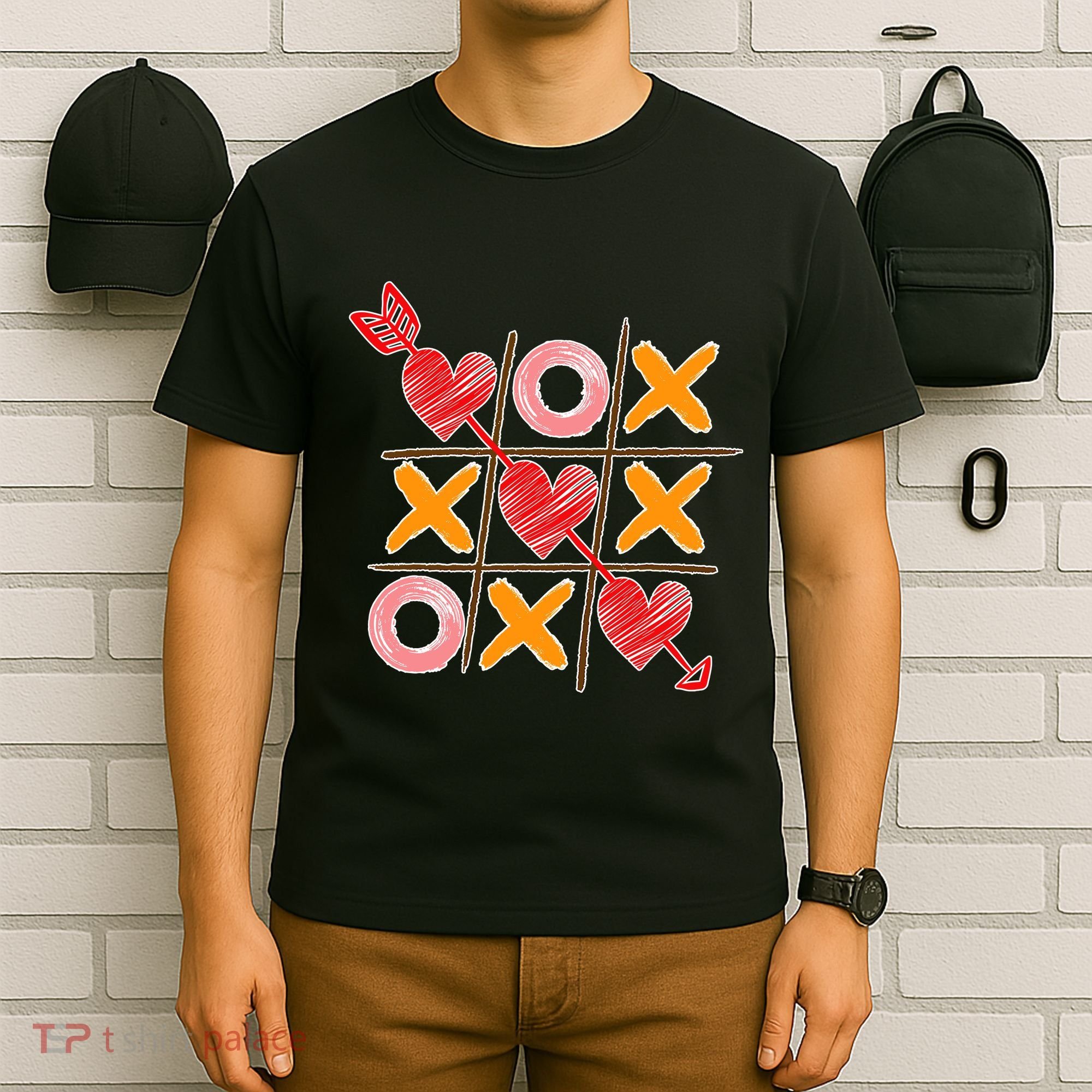 Cute Valentine Boy Girl Tic Tac Toe Hearts Win T-Shirt