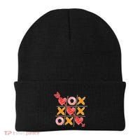 Cute Valentine Boy Girl Tic Tac Toe Hearts Win Beanie thumb 0