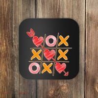 Cute Valentine Boy Girl Tic Tac Toe Hearts Win Coaster thumb 0