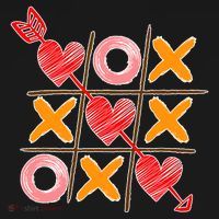 Cute Valentine Boy Girl Tic Tac Toe Hearts Win Women's Hoodie thumb 2