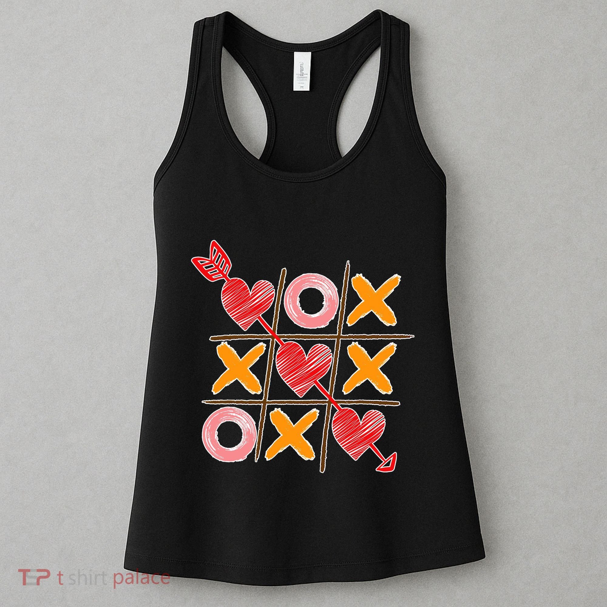 Cute Valentine Boy Girl Tic Tac Toe Hearts Win Women's Tank Top