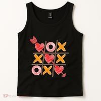 Cute Valentine Boy Girl Tic Tac Toe Hearts Win Tank Top thumb 2