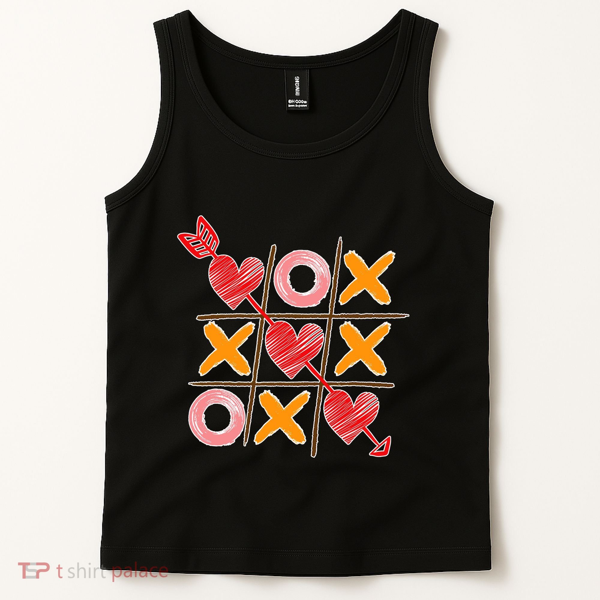 Cute Valentine Boy Girl Tic Tac Toe Hearts Win Tank Top