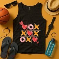 Cute Valentine Boy Girl Tic Tac Toe Hearts Win Tank Top thumb 4