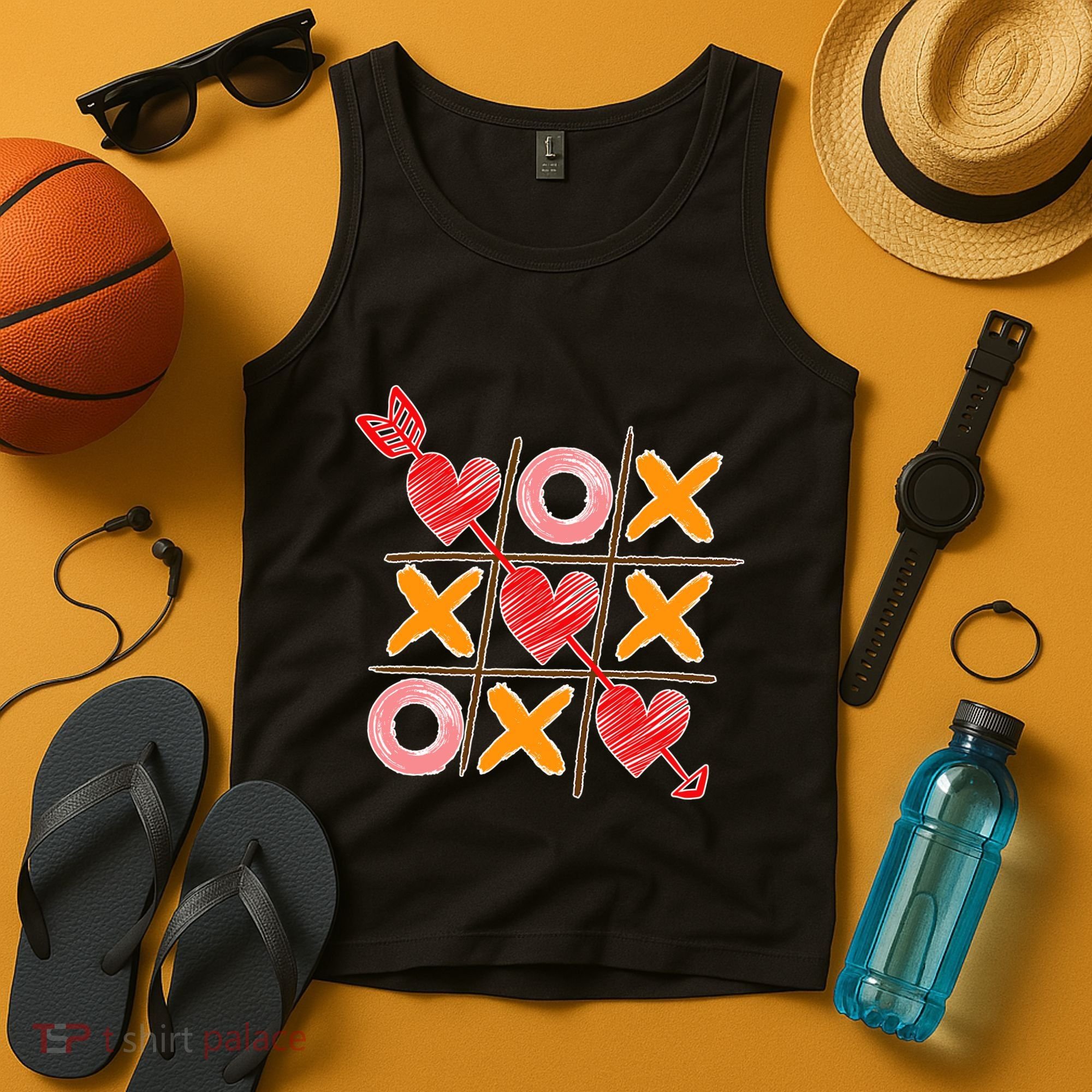 Cute Valentine Boy Girl Tic Tac Toe Hearts Win Tank Top