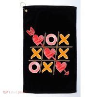 Cute Valentine Boy Girl Tic Tac Toe Hearts Win Golf Towel thumb 0
