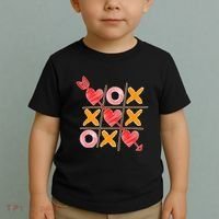 Cute Valentine Boy Girl Tic Tac Toe Hearts Win Toddler T-Shirt thumb 2