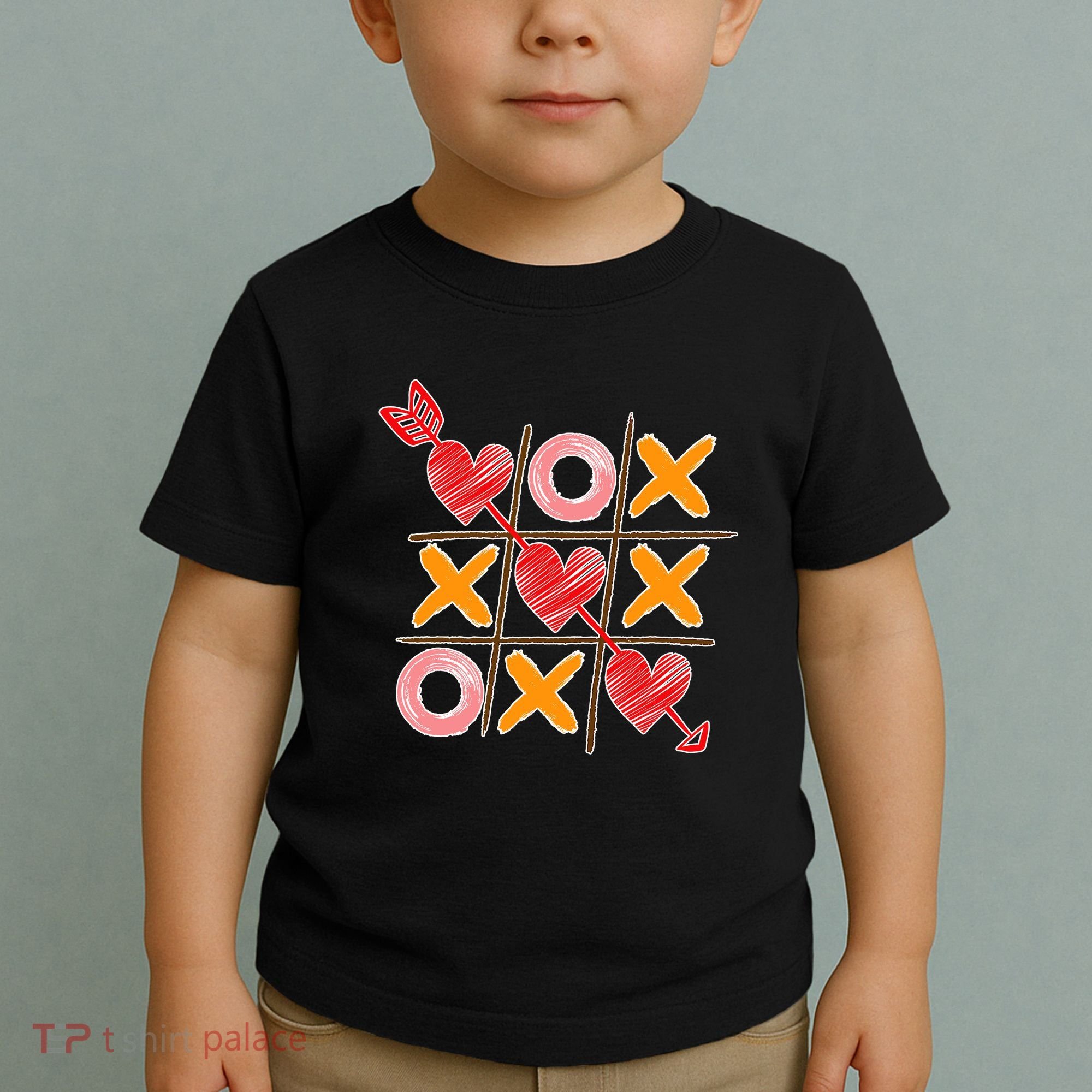 Cute Valentine Boy Girl Tic Tac Toe Hearts Win Toddler T-Shirt