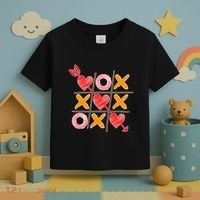 Cute Valentine Boy Girl Tic Tac Toe Hearts Win Toddler T-Shirt thumb 3