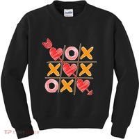Cute Valentine Boy Girl Tic Tac Toe Hearts Win Kids Sweatshirt thumb 0