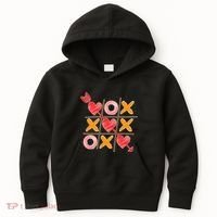 Cute Valentine Boy Girl Tic Tac Toe Hearts Win Kids Hoodie thumb 0