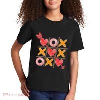 Cute Valentine Boy Girl Tic Tac Toe Hearts Win Kids T-Shirt thumb 2