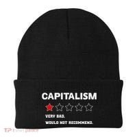 Capitalism Very Bad Would Not Recommend One Star Beanie thumb 0