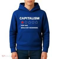 Capitalism Very Bad Would Not Recommend One Star Kids Hoodie thumb 4