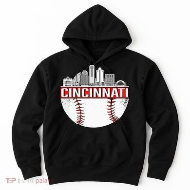 Cincinnati Vintage Baseball Distressed Gameday Retro Hoodie