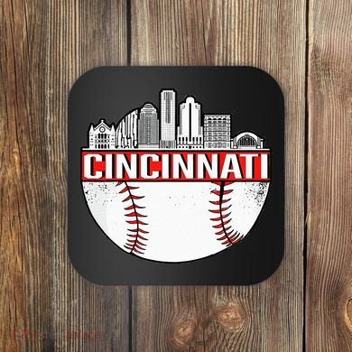 Cincinnati Vintage Baseball Distressed Gameday Retro Coaster