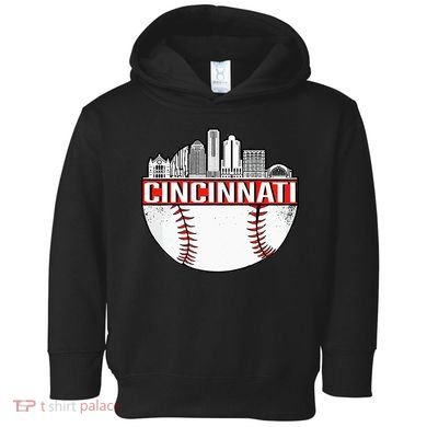 Cincinnati Vintage Baseball Distressed Gameday Retro Toddler Hoodie