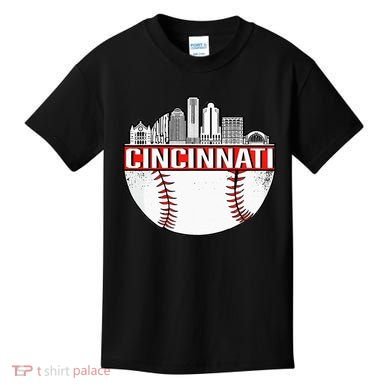 Cincinnati Vintage Baseball Distressed Gameday Retro Kids T-Shirt