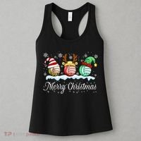 Christmas Volleyball Ball Santa Hat Funny Sport Xmas Women's Tank Top thumb 3