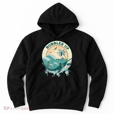 Cool Vintage Bubbles Up Shark Hoodie