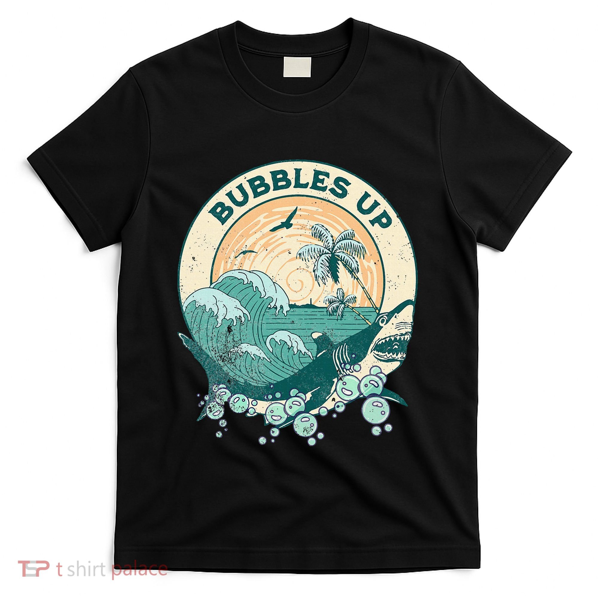 Cool Vintage Bubbles Up Shark T-Shirt