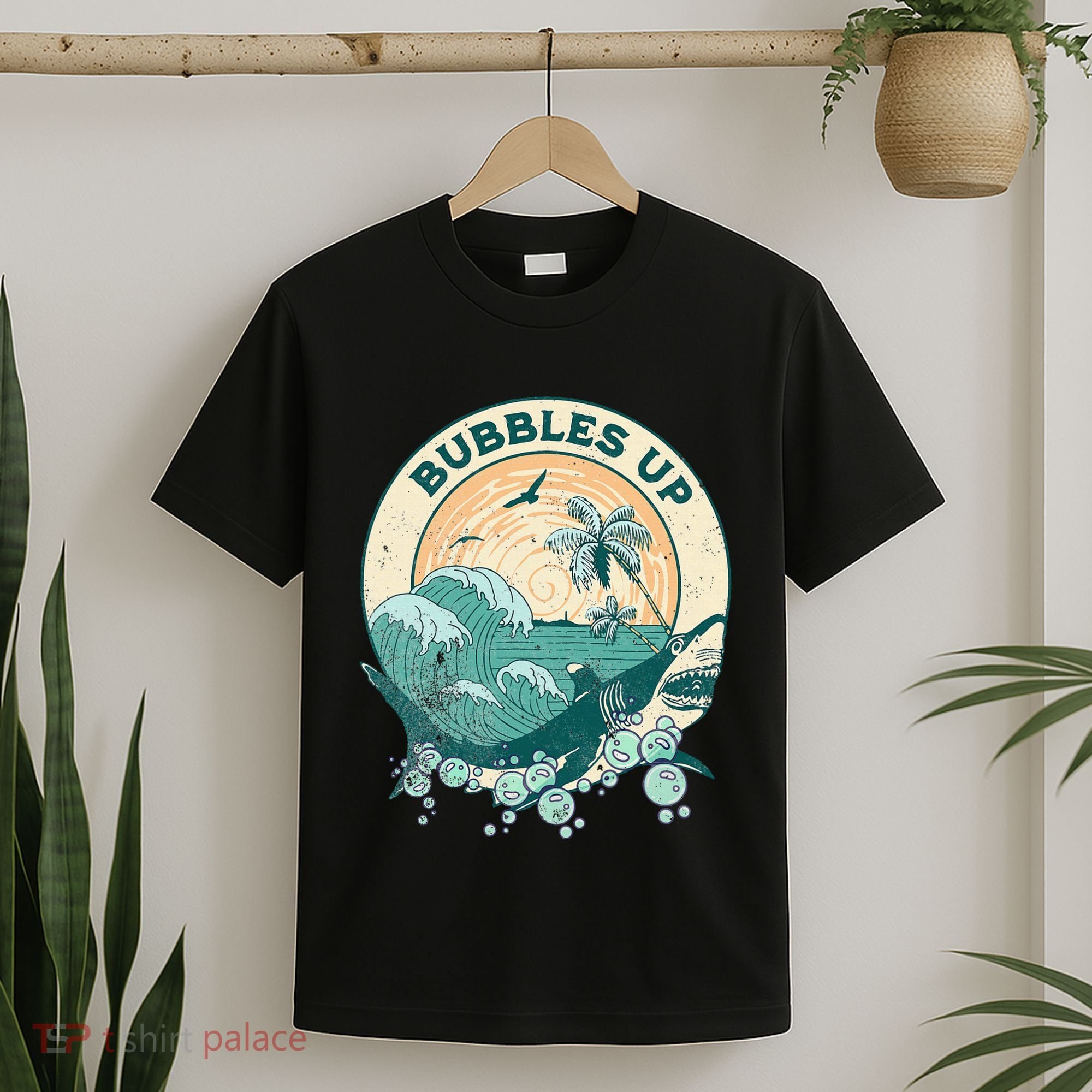 Cool Vintage Bubbles Up Shark T-Shirt