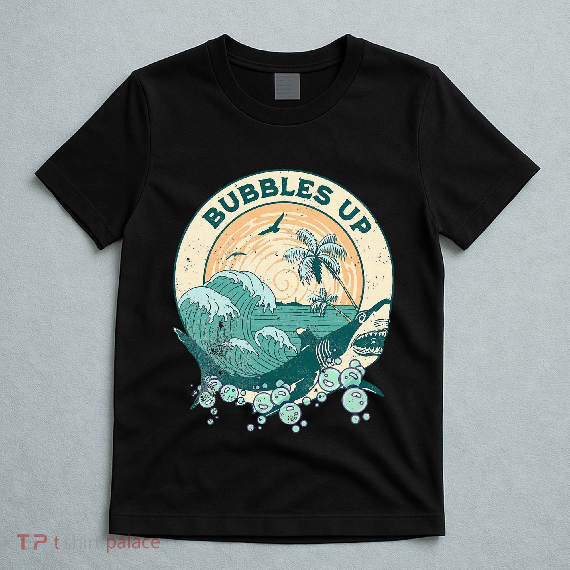 Cool Vintage Bubbles Up Shark T-Shirt