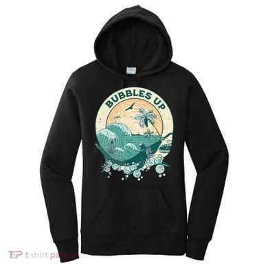 Cool Vintage Bubbles Up Shark Women's Hoodie