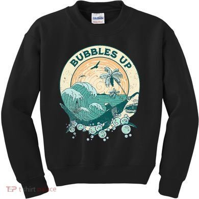 Cool Vintage Bubbles Up Shark Kids Sweatshirt