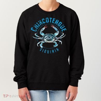 Chincoteague Virginia Blue Crab Design Women's Sweatshirt