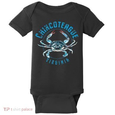 Chincoteague Virginia Blue Crab Design Baby Bodysuit