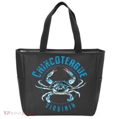 Chincoteague Virginia Blue Crab Design Tote Bag