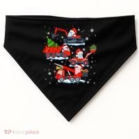 Construction Vehicle Christmas Red Trucks Winter Boys USA-Made Doggie Bandana thumb 0