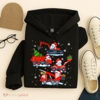 Construction Vehicle Christmas Red Trucks Winter Boys Hoodie thumb 4