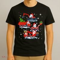 Construction Vehicle Christmas Red Trucks Winter Boys T-Shirt thumb 3