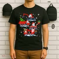 Construction Vehicle Christmas Red Trucks Winter Boys T-Shirt thumb 6