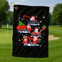 Construction Vehicle Christmas Red Trucks Winter Boys Golf Towel thumb 1
