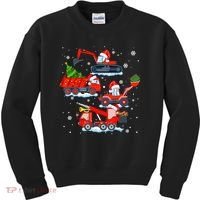 Construction Vehicle Christmas Red Trucks Winter Boys Kids Sweatshirt thumb 0