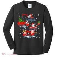 Construction Vehicle Christmas Red Trucks Winter Boys Kids Long Sleeve Shirt thumb 0