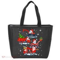 Construction Vehicle Christmas Red Trucks Winter Boys Tote Bag thumb 0