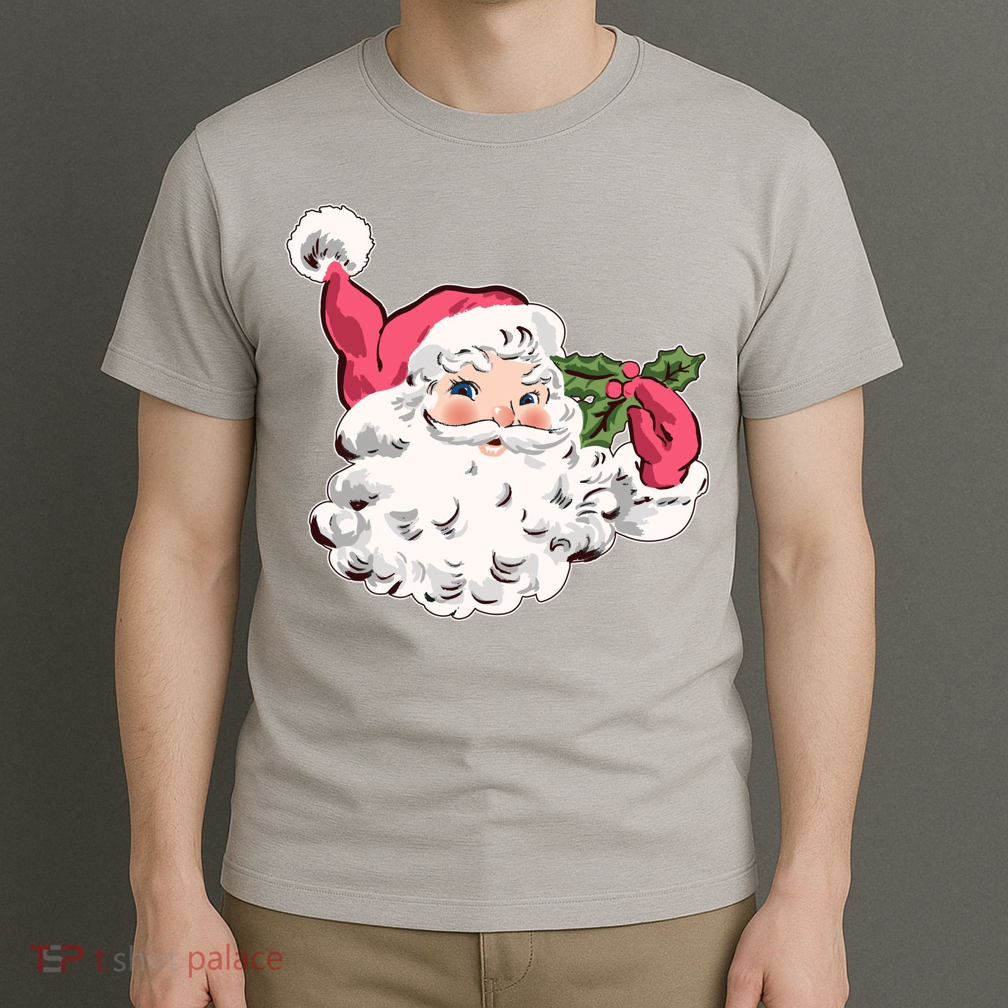 Cute Vintage Christmas Santa Claus Face T-Shirt