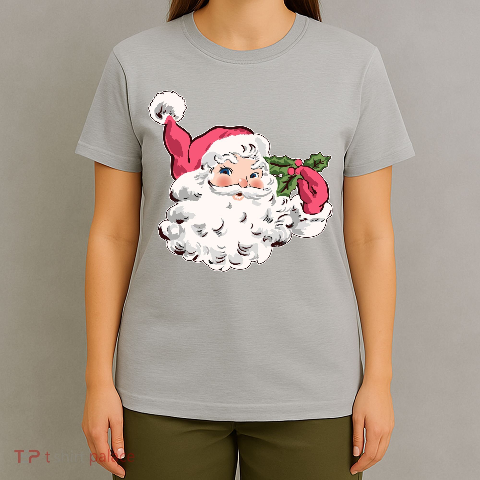 Cute Vintage Christmas Santa Claus Face T-Shirt