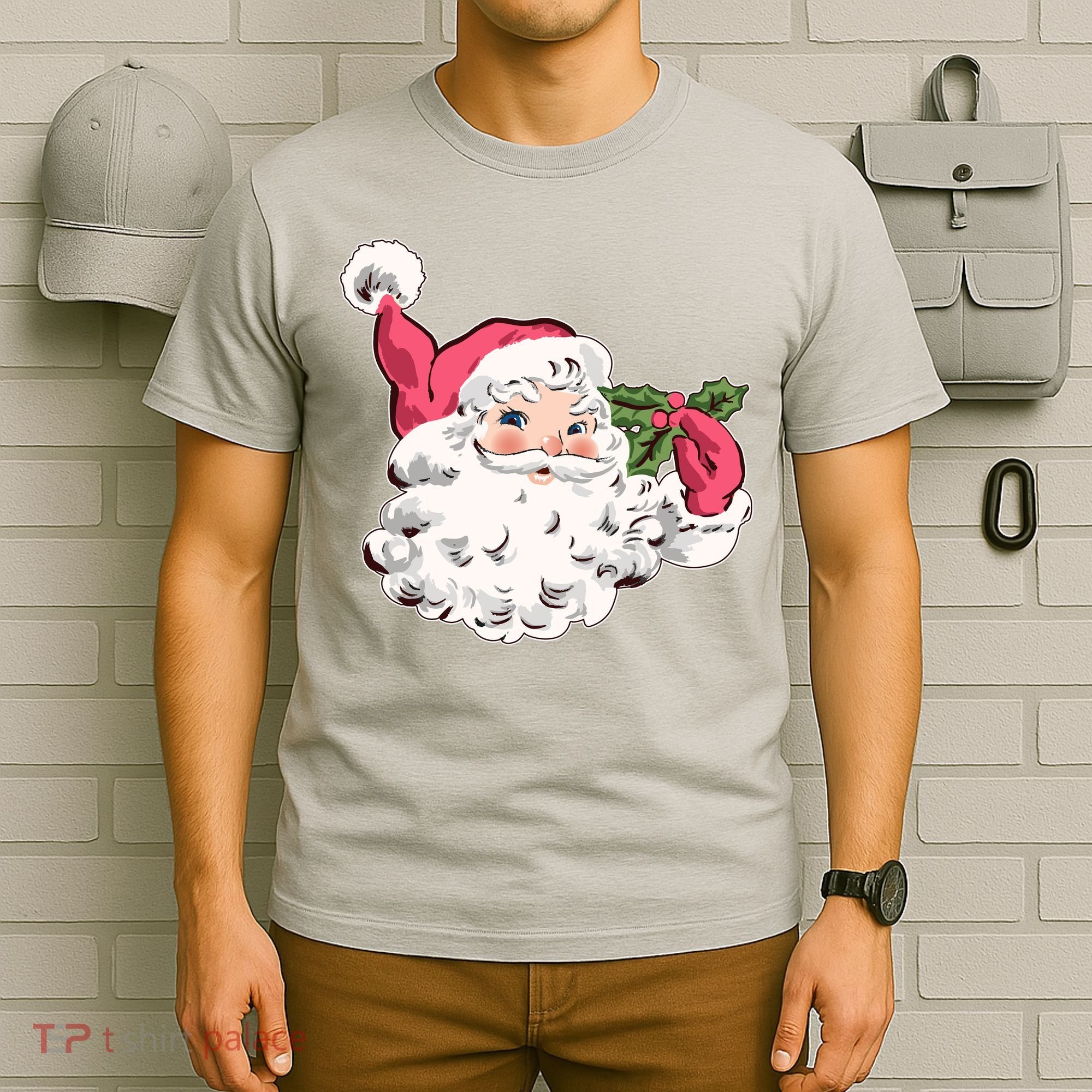 Cute Vintage Christmas Santa Claus Face T-Shirt