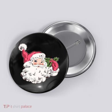 Cute Vintage Christmas Santa Claus Face Button