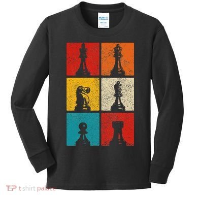 Chess Vintage Chess Master Club Chess Player Kids Long Sleeve Shirt
