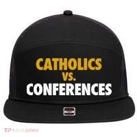 Catholics Vs Conferences 7 Panel Mesh Trucker Snapback Hat thumb 0