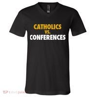 Catholics Vs Conferences V-Neck T-Shirt thumb 0